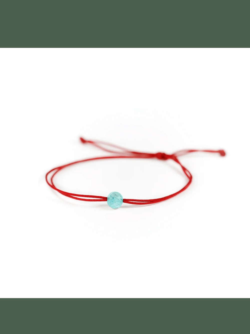 MaeMae Happy Thoughts Turquoise Red String Bracelet